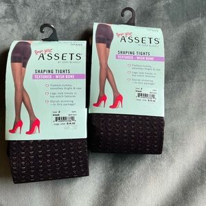 Spanx (Sara Blakely) set of two NWT textured black shaping tights size 2
